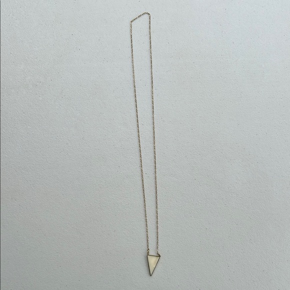 Long Gold and Enamel Triangle Pendant Necklace - Picture 2 of 2